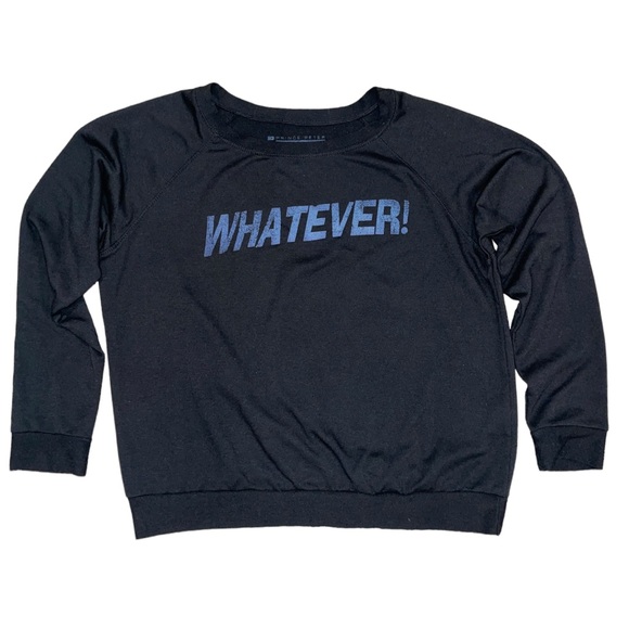Prince Peter Collective X Clueless Faded Black “Whatever” Long Sleeve Top Size M - Picture 2 of 5